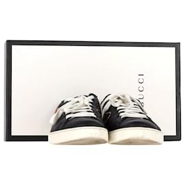 Gucci-Gucci Kingsnake Ace Sneakers in Black Calfskin Leather-Black