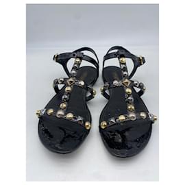 Louis Vuitton-LOUIS VUITTON  Sandals T.EU 37 Leather-Black