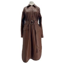 TIBI Kleider T.FR 40 Veganes Leder Braun
