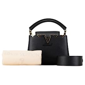 Louis Vuitton-Louis Vuitton Monogram Flower Capucines MINI Handbag-Black