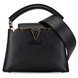 Louis Vuitton-Louis Vuitton Monogram Flower Capucines MINI Handbag-Black