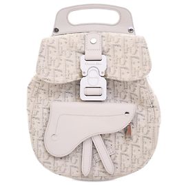 Dior Brown Mini Oblique Canvas Saddle Backpack Brown Beige