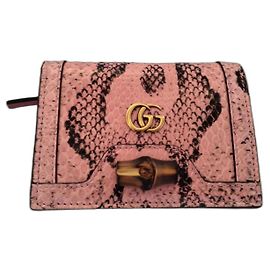 Gucci Diana Phyton Card Case Wallet Pink