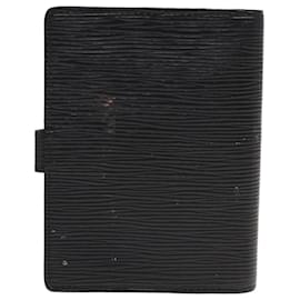 Louis Vuitton-LOUIS VUITTON Epi Agenda PM Day Planner Cover Black R20052 LV Auth 82721-Black