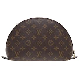 Louis Vuitton-LOUIS VUITTON Trousse Demi Ronde Monogram Pouch Cosmétique M47520 LV Auth 83203-Monogramme