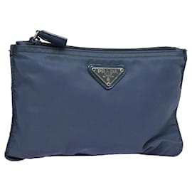 Prada-Pochette Prada en nylon bleu Auth bs15790-Bleu