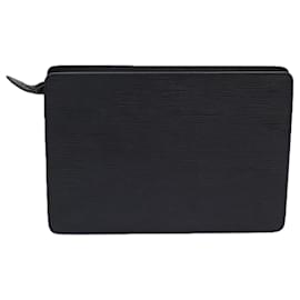 Louis Vuitton-LOUIS VUITTON Epi Pochette Homme Sac à Main Noir M52522 LV Auth 82377-Noir