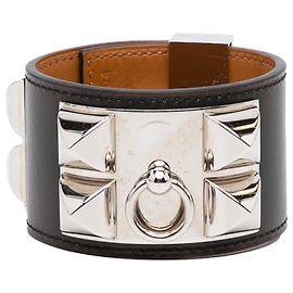 Hermès Pulseiras de couro HERMES Prata