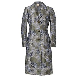 Etro Floral Jacquard Long Coat in Multicolor Polyester Other