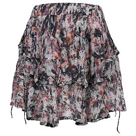 Saia mini com babados estampada Megan Iro Paris em viscose multicolorida Outro