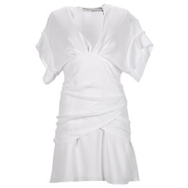 Iro Wrap-Effect Pleated Crepe Mini Dress In White Polyester White