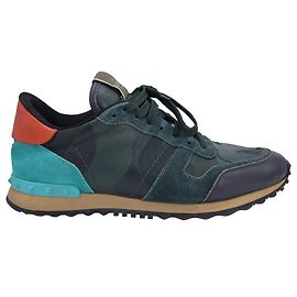 Valentino Garavani Camouflage-Print Rockrunner Trainer Sneakers in Multicolor Leather Multiple colors