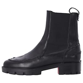 Christian Louboutin-Christian Louboutin Glorina Chelsea Boots in Black Leather-Black