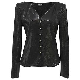 Giacca da sera Giorgio Armani in paillettes nere Nero