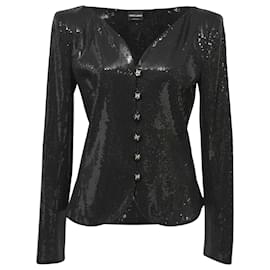 Giorgio Armani Evening Jacket in Black Sequin Black