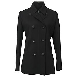 Bottega Veneta Double Breasted Peacoat in Black Wool Black