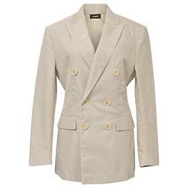 Dsquared2 taillierter Doppelreiher-Blazer aus weißem Polyester Weiß Roh