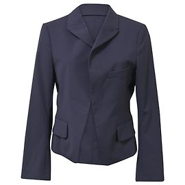 Jil Sander Single-Breasted Blazer in Navy Blue Wool Blue Navy blue