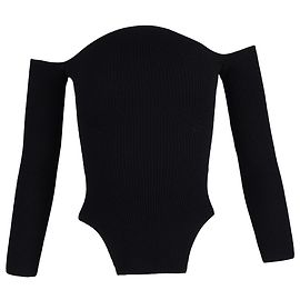 Khaite Das Maria Off-Shoulder Top aus schwarzer Viskose Schwarz