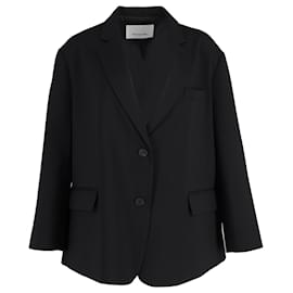 Autre Marque-The Frankie Shop Single-Breasted Blazer in Black Wool-Black