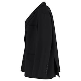 Autre Marque-The Frankie Shop Single-Breasted Blazer in Black Wool-Black