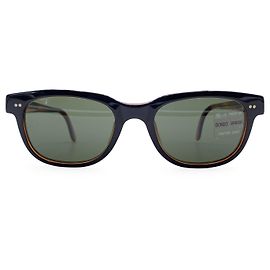Giorgio Armani Gafas de sol vintage negras y marrones 376-S 227 140 mm Negro