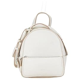 Max Mara Leather Backpack White White