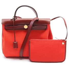 Hermès-Sac à main HERMES Airbag Zip PM-Marron,Rouge