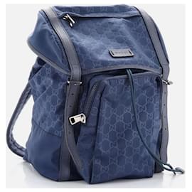 Gucci Blue Nylon Backpack Blue
