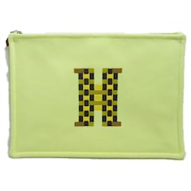 Hermès-Sac Pouch H Tissage d'Hermès-Jaune