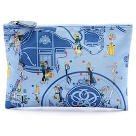 Hermès-Pochette en soie Hermès-Bleu,Multicolore