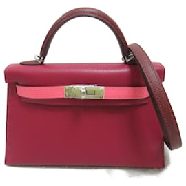 Hermès-Sac à main Hermes Kelly 2-Rouge,Bordeaux