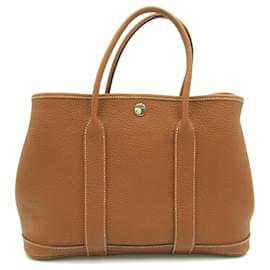 Hermès-Sac à main Hermes Garden 30 TPM-Marron