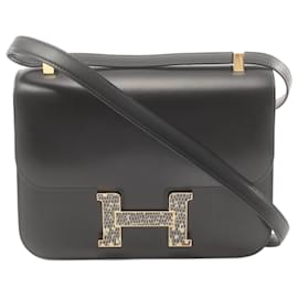 Hermès-Sac à épaule Hermes Constance 24-Noir