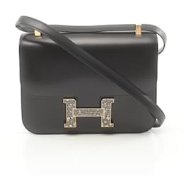 Hermès-Sac à épaule Hermes Constance 24-Noir