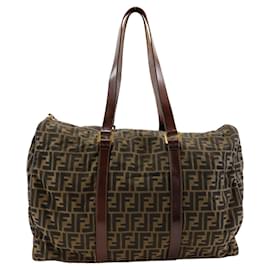 Fendi-Fendi Zucca Boston Bag-Brown
