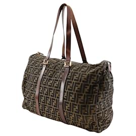 Fendi-Fendi Zucca Boston Bag-Brown