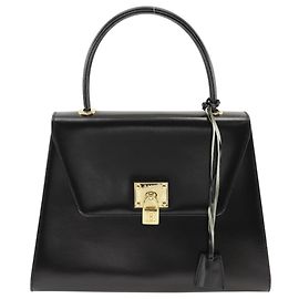 Bolsa de mão em couro de bezerro preto Bally Preto