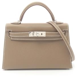 Hermès-Sac à main Hermes Kelly Mini 2-Beige