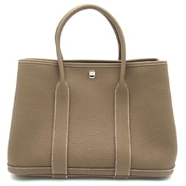 Hermès-Sac à main Hermes Garden 30 TPM-Marron,Taupe