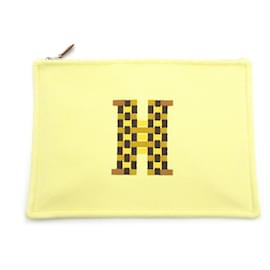 Hermès-Sac Pouch H Tissage d'Hermès-Jaune