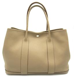 Hermès-Sac à main Hermes Garden 36 PM-Beige