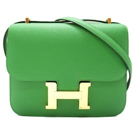 Hermès-Sac à épaule Hermes Constance Vert Yucca-Vert