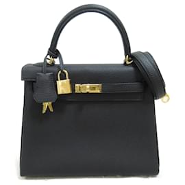 Hermès-Sac à main Hermes Kelly 25 noir-Noir