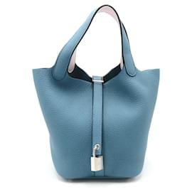 Hermès-Sac à main Hermes Picotin Lock PM-Bleu,Violet