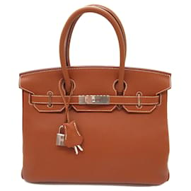 Hermès-Sac à main Hermès Birkin 30 or-Marron