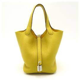 Hermès-Sac à main Hermes Picotin Lock PM-Jaune