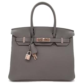 Hermès-Sac à main Hermes Birkin 30 Grimeyer-Marron