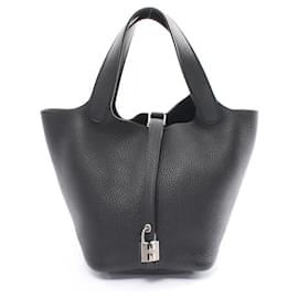 Hermès-Sac à main Hermes Picotin Lock PM-Noir