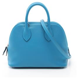 Hermès-Sac à main Hermes Bolide 1923 en Bleu Zanzibar-Bleu